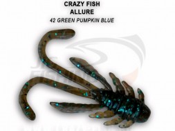 Мягкие приманки Crazy Fish Allure 1.6&quot; 42 Green Pumpkin Blue