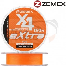 Шнур Zemex Extra PE X4 150m Orange #0.5 0.117mm 2.2kg