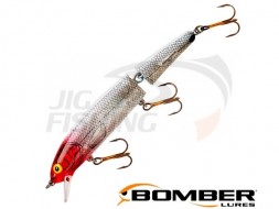 Воблер Bomber Jointed Long A B15J 119F #XSIO4 Silver Flash Red Head
