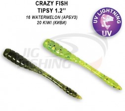 Мягкие приманки Crazy Fish Tipsy 1.2&quot; #16 Watermelon #20 Kiwi