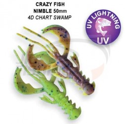 Мягкие приманки Crazy Fish Nimble Floating 2&quot; #4D Chart Swamp