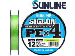 Шнур плетеный Sunline Siglon PE X4 Light Green 150m #0.4 0.108mm 2.9kg