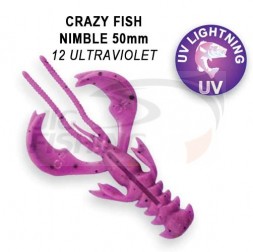 Мягкие приманки Crazy Fish Nimble Floating 2&quot; #12 Ultraviolet