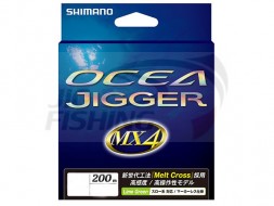 Плетеные шнуры Shimano Ocea Jigger Mx4 200m Lime Green #0.6 5.4kg