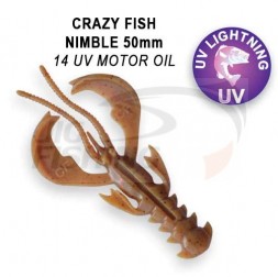 Мягкие приманки Crazy Fish Nimble Floating 2&quot; #14 UV Motor Oil