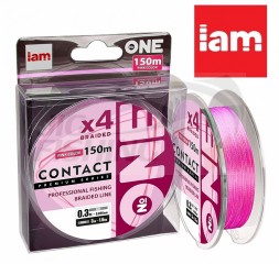 Плетеный шнур Number IAM ONE Contact 4X 150m Pink #0.3 0.090mm 1.6kg