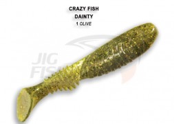 Мягкие приманки Crazy Fish Dainty 3.5&quot; 01 Olive