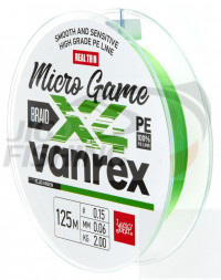 Шнур Lucky John Vanrex X4 Braid Micro Game 125m Fluo Green #0.2 0.08mm 2.5kg